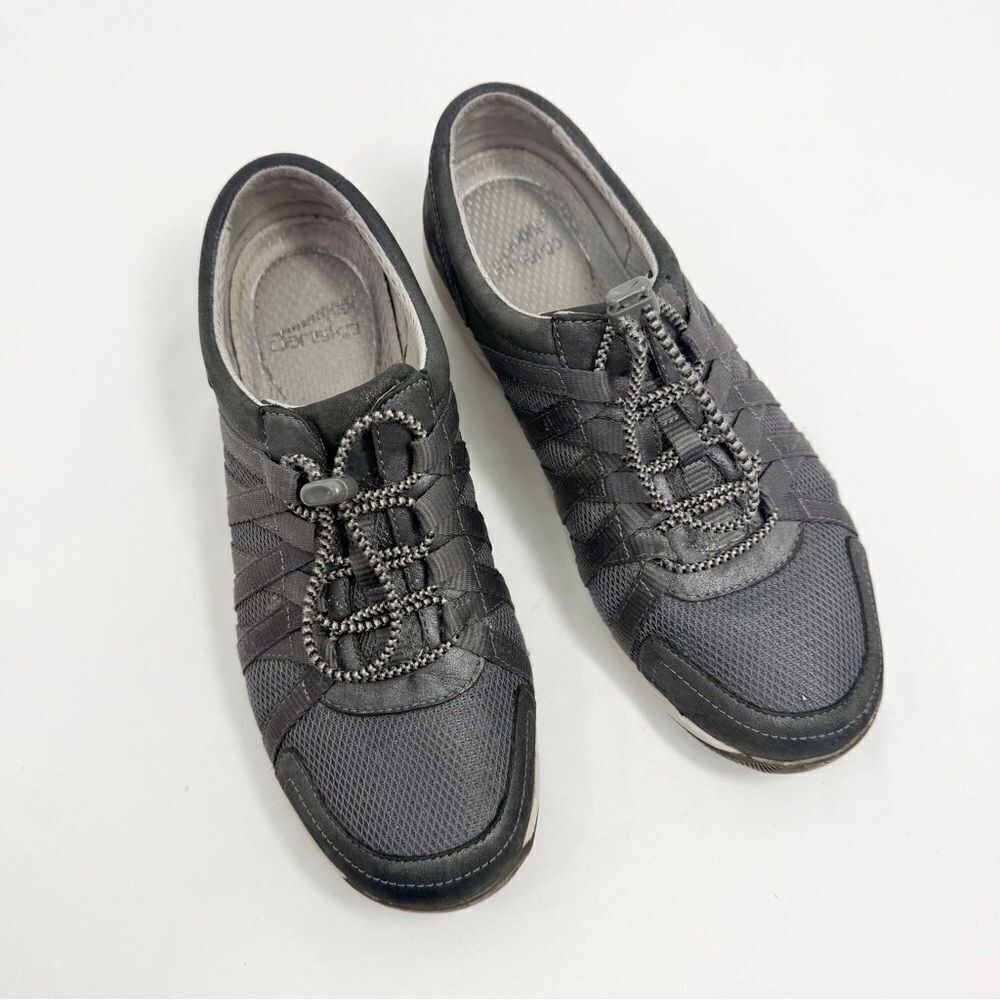 Dansko HONOR Gray Metallic Suede Leather Textile Lace Up Performance Shoes